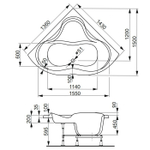Акриловая ванна Vagnerplast IRIS 143x143