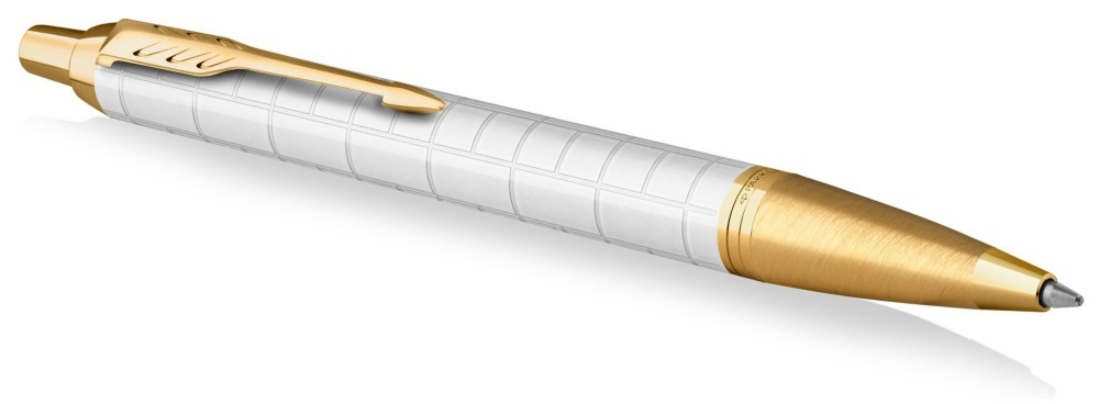 Подарочный набор: Шариковая ручка Parker IM Premium K318 Pearl GT и Ежедневник недатированный белый