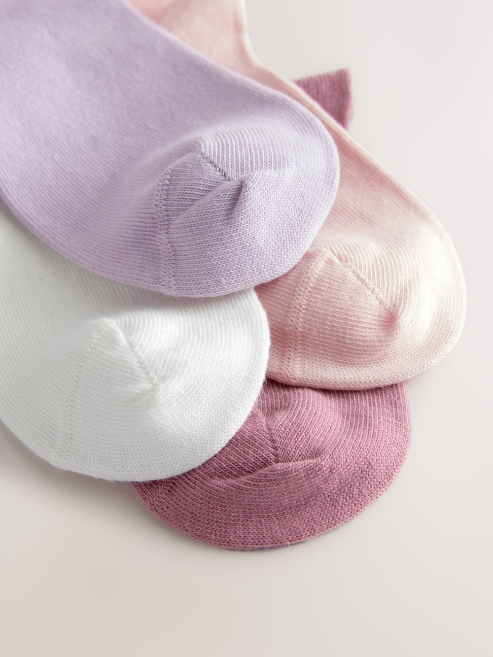 Носки хлопковые с рюшами для девочки Next E88-932, 4 шт., Розовый, Белый, Сиреневый