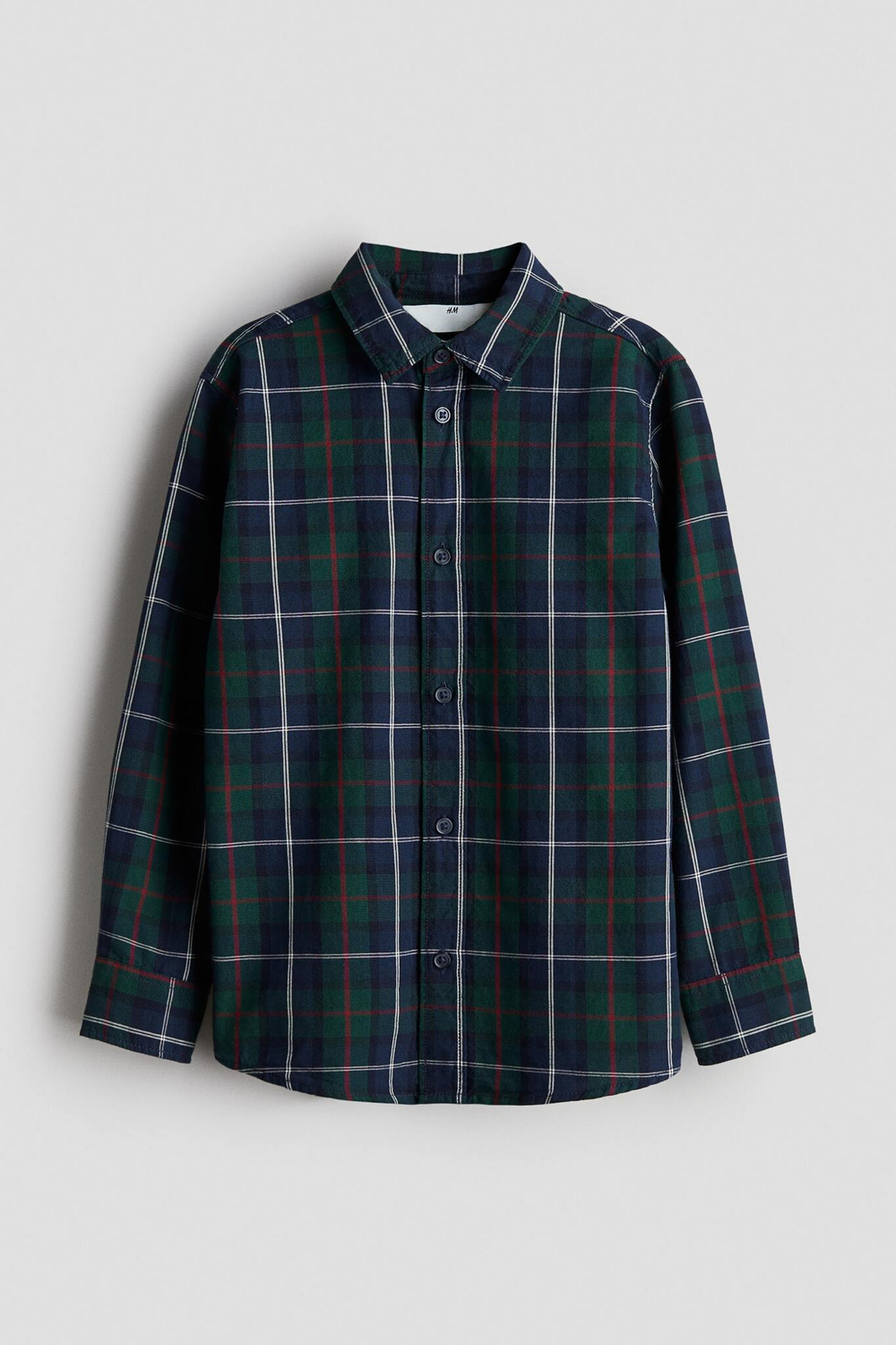 H&M Рубашка из хлопка, темно-зеленый