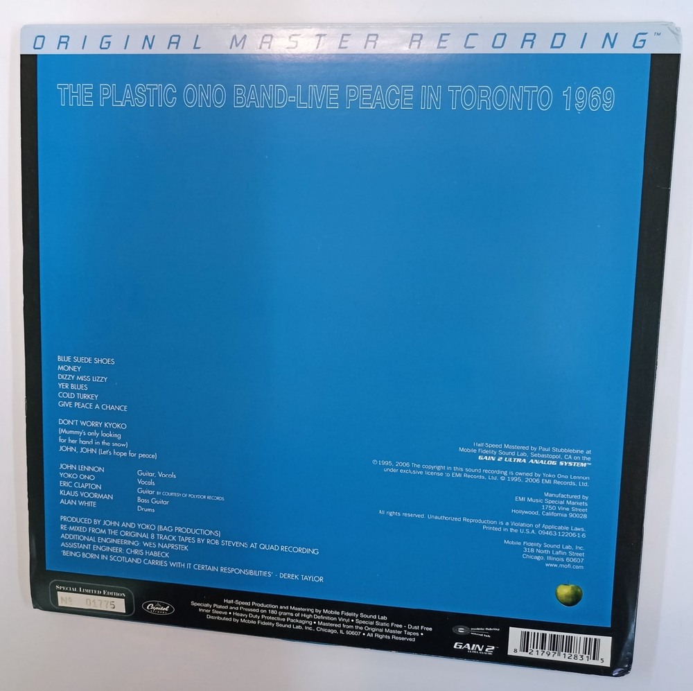 The Plastic Ono Band Live Peace In Toronto 1969 (US 2006) Original Master Recording