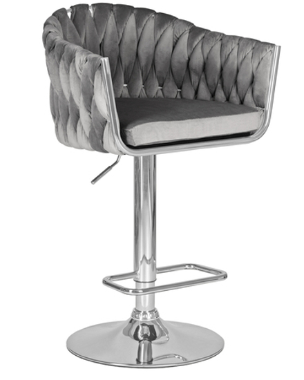Стул барный DOBRIN MARCEL, серый велюр (MJ9-75)