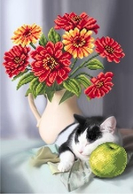 "Цинии"-4105 ткань с нанесенным рисунком