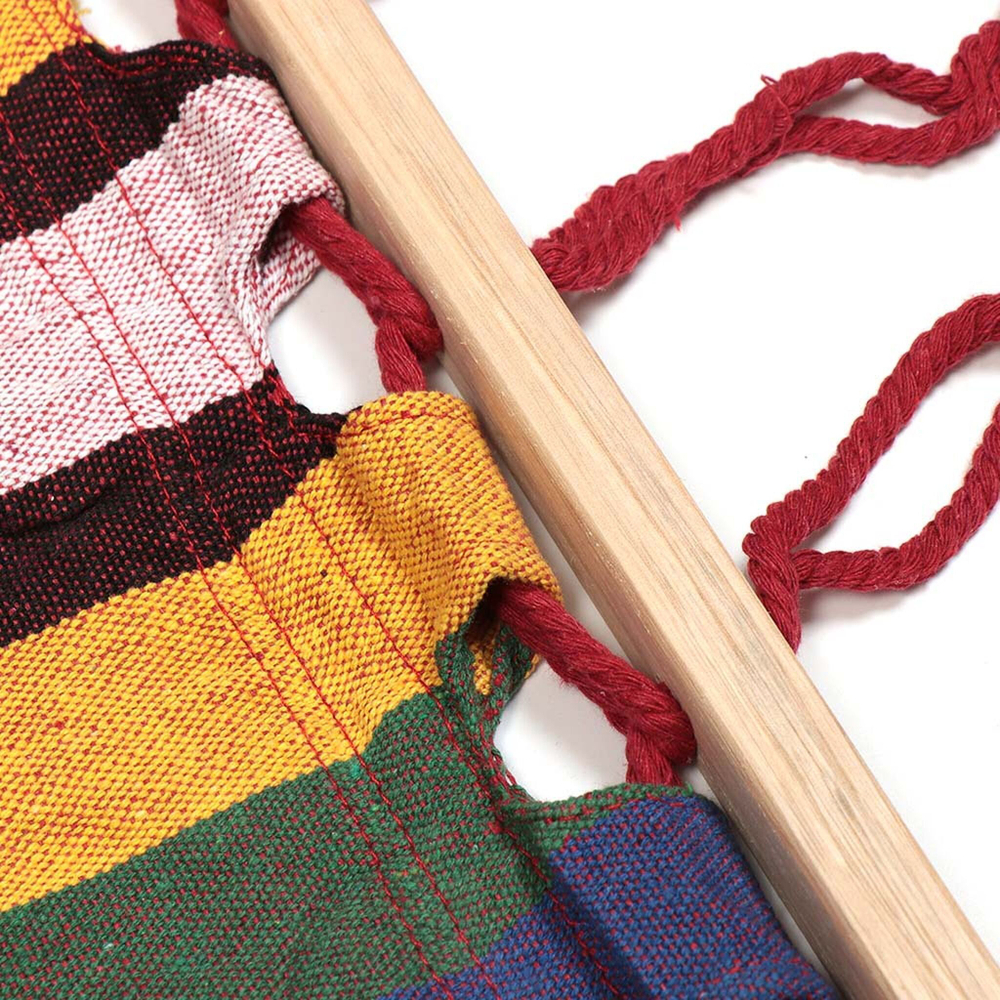 Гамак полотняный, 100х200 см, хлопок, дерево, в асс, 120 кг, Y6-1814