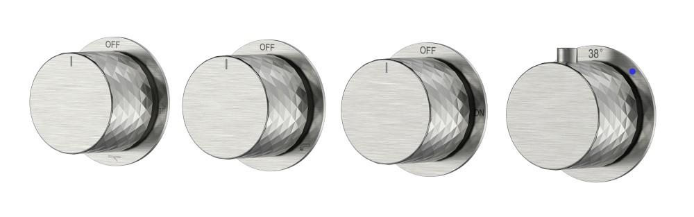 Смеситель встроенный с термостатом STICK DIAMOND NICKEL BRUSH 5-проходной