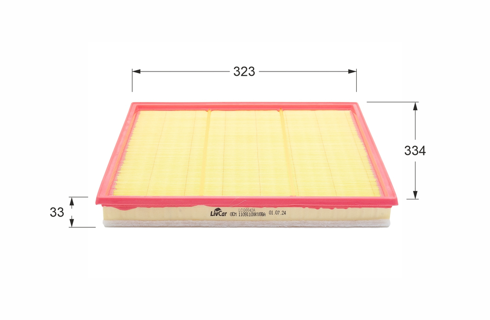 Фильтр воздушный  LCQ0042A LIVCAR AIR FILTER LCQ0042A