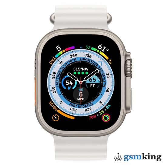 Apple Watch Ultra GPS + Cellular 49mm Titanium Case with White Ocean Band