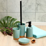 Дозатор для жидкого мыла, Бамбук, керам, 7.6x12/17.5 см, бирюз, CE2504CA-LD