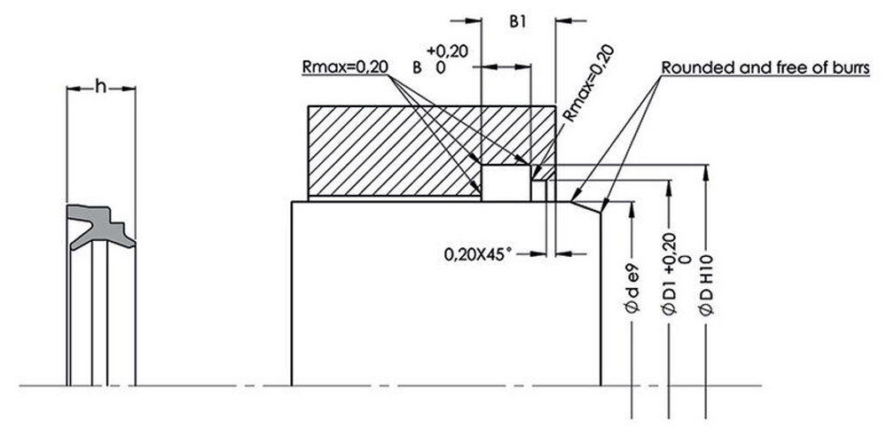 A857-012 PU Пневматическое грязесъёмное уплотнение штока 12-18,2-6/3,8