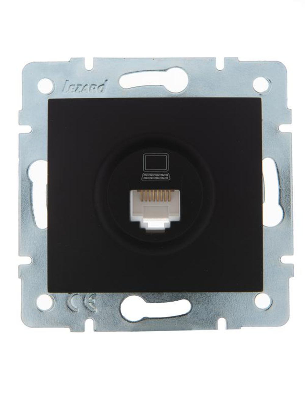 Розетка компьютерная 1-м СП Karina RJ45 механизм черн. бархат LEZARD 707-4288-139