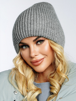 Шапка вязаная "Fishka" Светло-серый