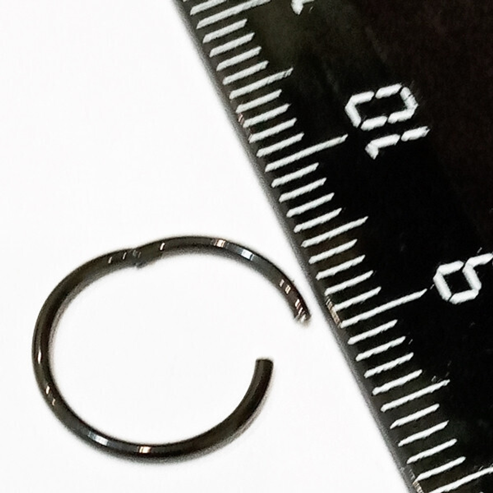 Кольцо-кликер с замком 10 мм толщиной 1,2 мм для пирсинга. Медицинская сталь, титановое черное покрытие