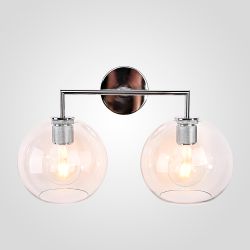 Бра Rh Utilitaire Globe Shade Double Sconce Silver By Imperiumloft