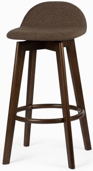 Барный стул Mora деревянный сиденье коричневая ткань 