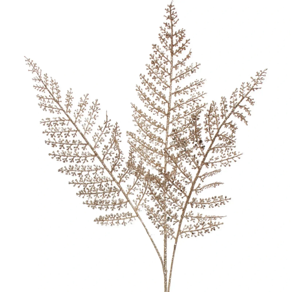 Ветка декоративная «Сверкающий папоротник» 86 см, Шампань
