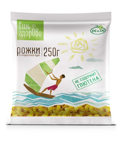 Макароны амарантовые Di&Di рожки, без глютена, 250 г