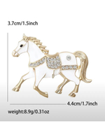 Брошка "Белая лошадь". Женская брошь,украшение.Подарок на новый год. Символ года