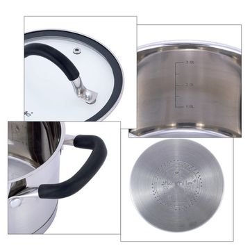 Набор кастрюль 2,0 л; 2,7 л. из нержавеющей стали Kamille KM 5751 с силиконовыми вставками на ручках