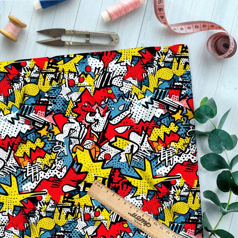 Ткань премиум атлас эклектичные формы