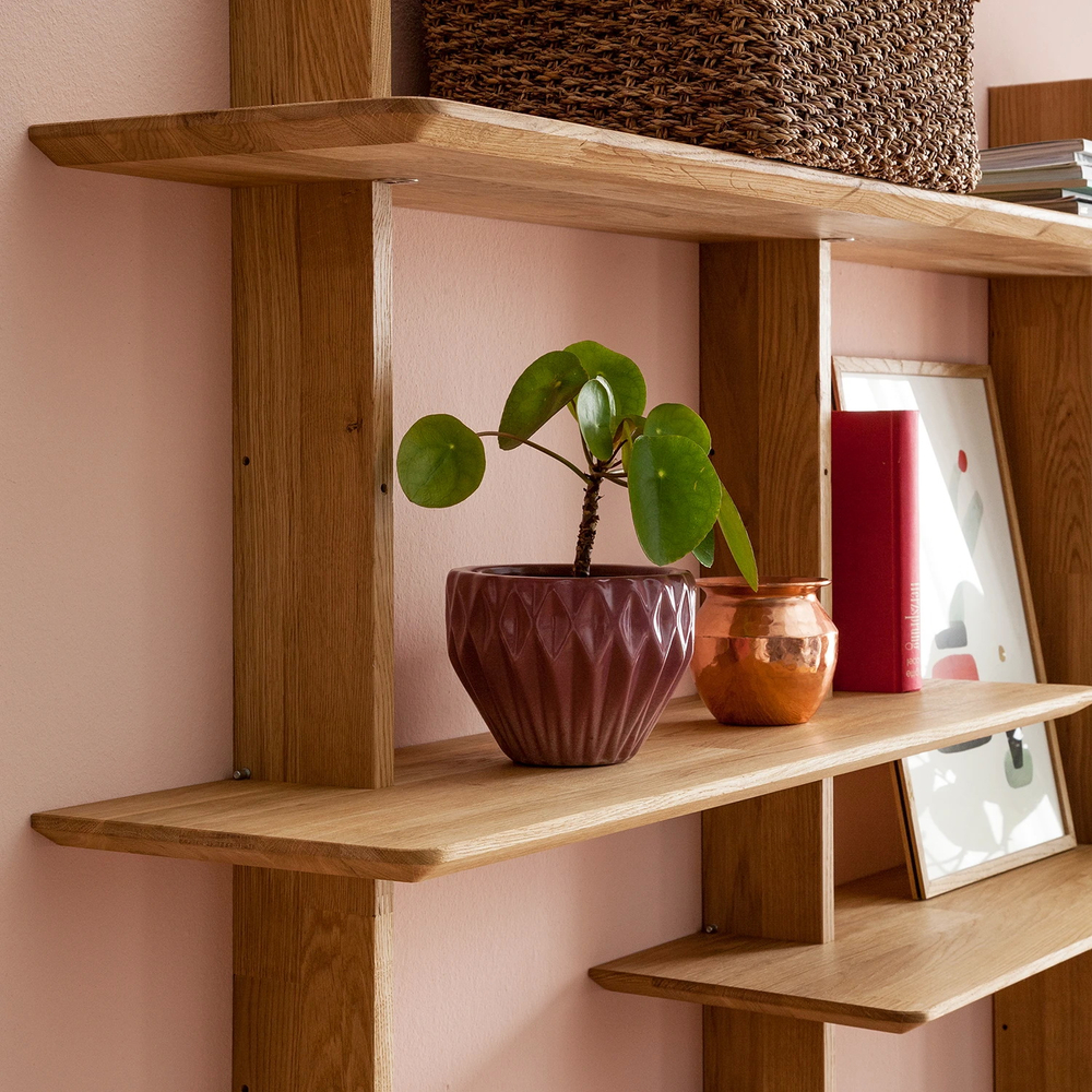 Стеллаж настенный из массива дуба Берг 3