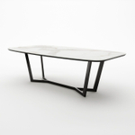 Стол овальный BENZ 180, керамика матовая, белая