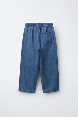 ZARA ДЖИНСЫ ШИРОКОГО КРОЯ С КАРМАНАМИ, СИНИЙ