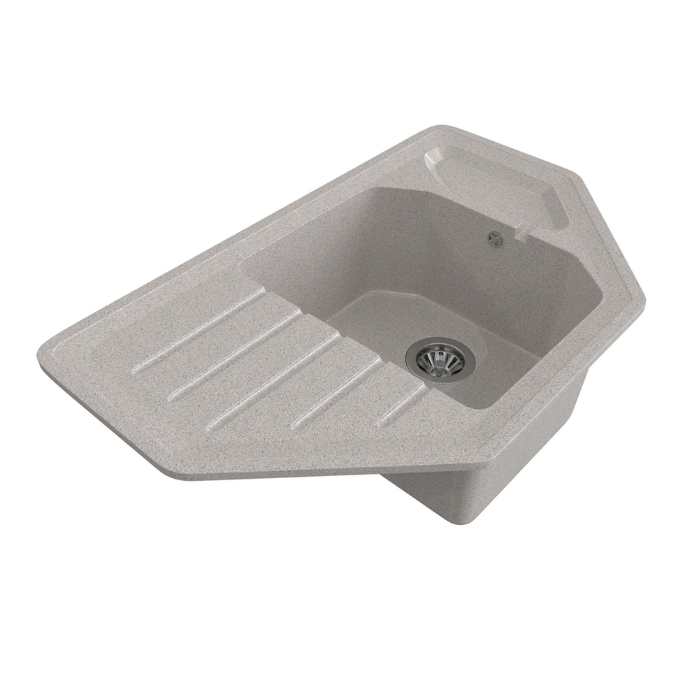 Мойка ML-GMS17 СТАНДАРТ угловая с крылом, светло-серый (310), 780*485*190мм