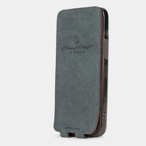 Чехол для iPhone 13 Pro Max из кожи страуса, коричневого цвета