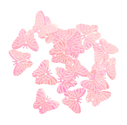 Пайетки 'бабочки', 18*23 мм, упак./10 гр., 'Астра' (30 розовый голограмма)