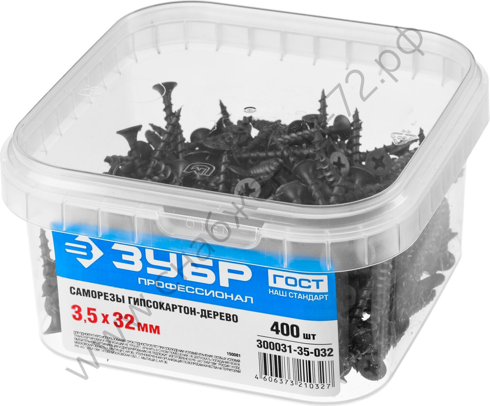 ЗУБР СГД 32 х 3.5 мм, саморез гипсокартон-дерево, фосфат., 400 шт, Профессионал (300031-35-032)