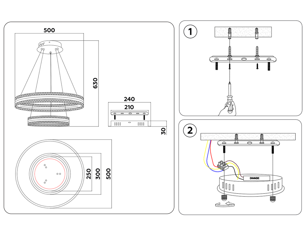 Ambrella Управляемый подвесной светодиодный светильник Original FA6175