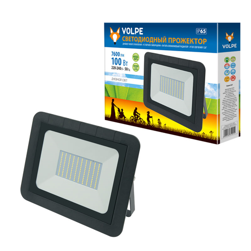 ULF-Q511 100W/DW IP65 220-240В BLACK Прожектор светодиодный. Дневной свет(6500К). Корпус черный. TM Volpe.