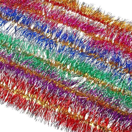 Мишура d= 9см, 2м, ПВХ, с золотой полоской