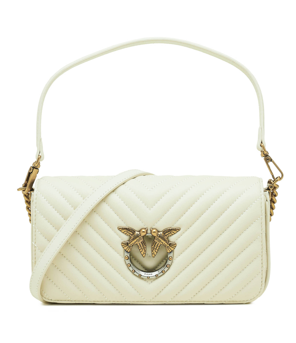 Кожаная сумка-мессенджер LOVE CLICK BAGUETTE MINI NAPPA Pinko - белый(100068 A10Q)