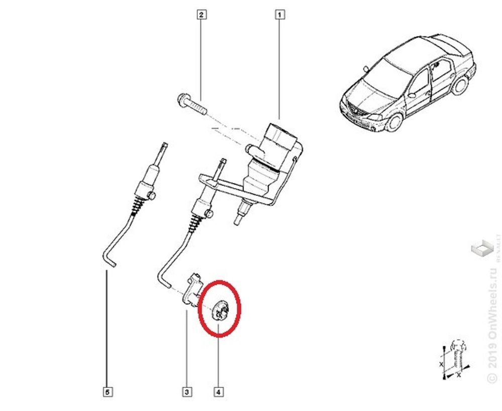 Фиксатор тяги тормоз. регулятора Renault Logan Sandero (Renault)