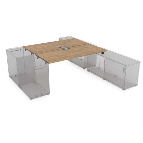 СБДТ.984 Стол системы БЕНЧ на 2 рабочих места, крепление к тумбам (1600*1635*750)