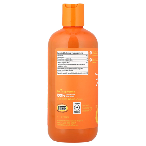 Zesty Paws, омега из дикой аляскинской кожи и жир лосося, для собак и кошек любого возраста, 473 мл (16 жидк. унций)