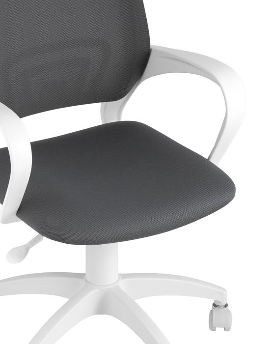 Кресло офисное Topchairs ST-BASIC-W серая ткань крестовина белый пластик Stool Group