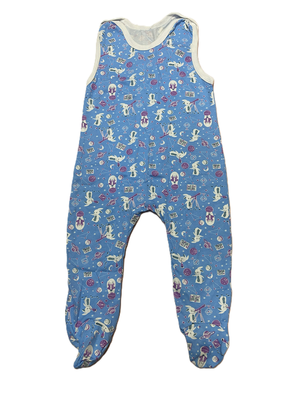 Ползунки длинные на кнопках из футера (100% хлопок с начесом) на рост 86 см