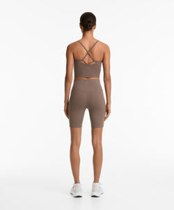 OYSHO Леггинсы-велосипедки полиамидные хлопковые с высокой посадкой 20 см, ладан