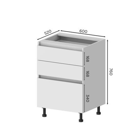 Кухня Модуль Н3Я 600 нижний Графит / Ясень