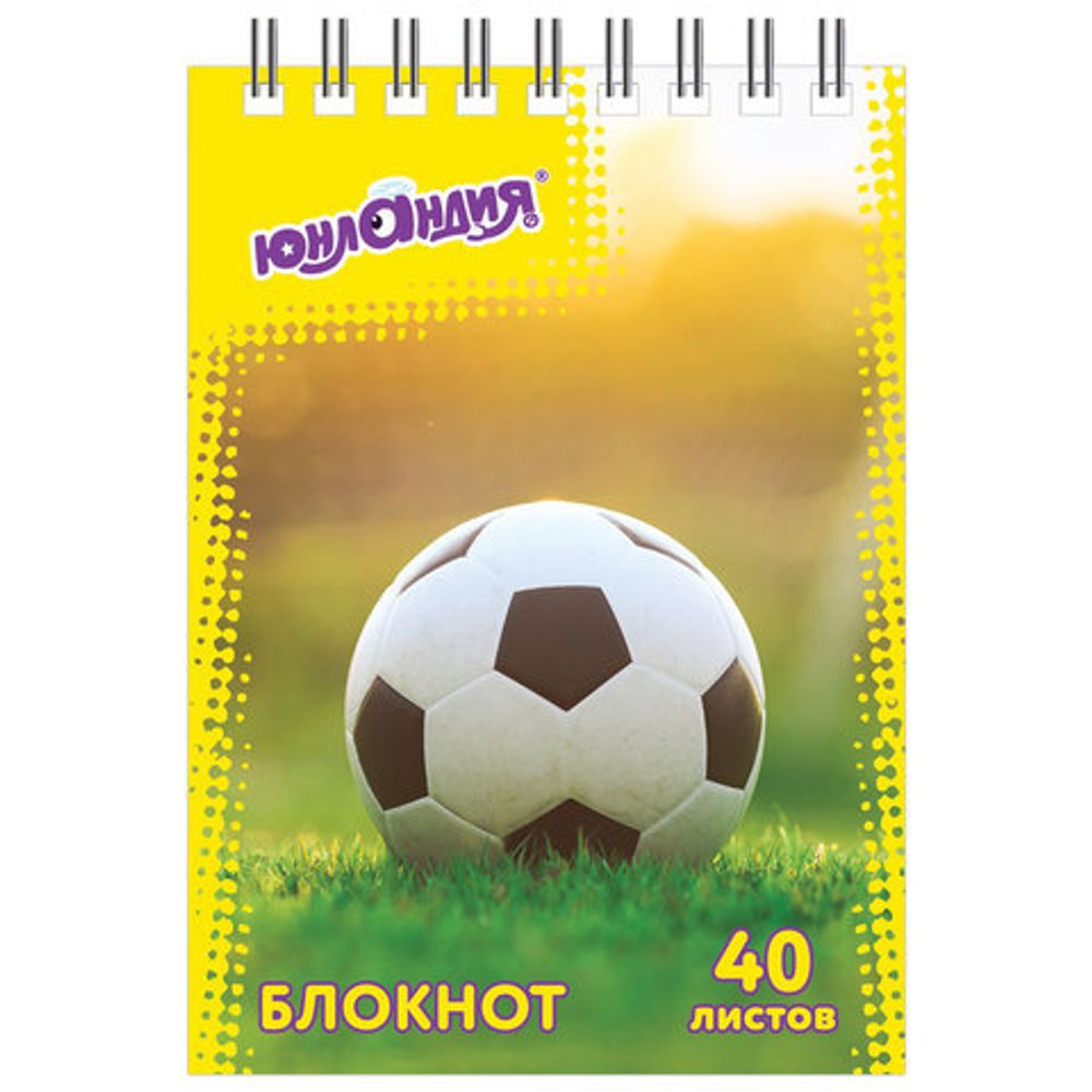 Блокнот МАЛЫЙ ФОРМАТ (75х105 мм) А7, 40 л., гребень, картон, клетка, ЮНЛАНДИЯ, "МОНСТР-ТРАК"/"ФУТБОЛ", 129859