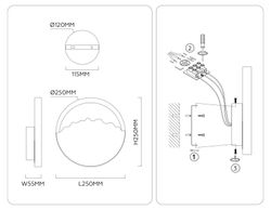 Ambrella Настенный светодиодный светильник из травертина Ceramo Modern LH53606
