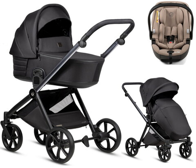Детская коляска Tutis Mio 3 Plus Black Edition New 3 в 1 с автокреслом Beno Beige 1622060 Obsidian