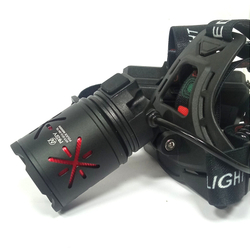 Фонарь налобный высокой яркости NGY HYT-012-2J-P90. (черный) (с зумом,Type-C/USB, 2 аккумулятора 18650)