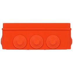 Распаячная коробка ЭРА KORv-240-190-90-12g-OR-FR ОП огнестойкая 240х190х90мм оранжевая на винтах 12 вх. IP55