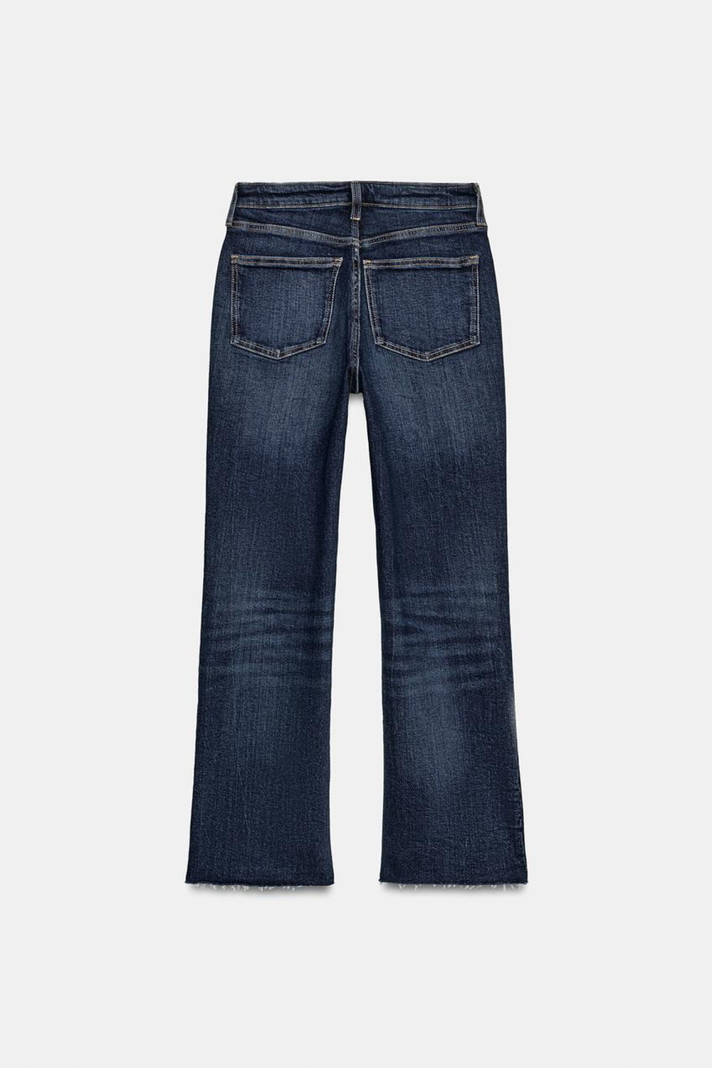 ZARA ДЖИНСЫ TRF CROPPED FLARE С ВЫСОКОЙ ПОСАДКОЙ, МОРСКОЙ СИНИЙ