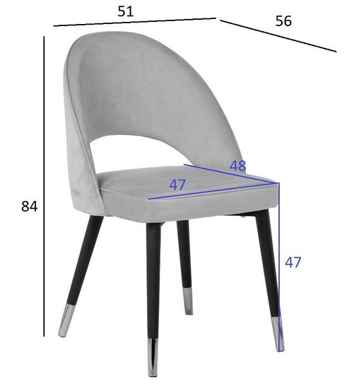 30C-1228F LPI Стул велюр пепельно-розовый 51*56*84см