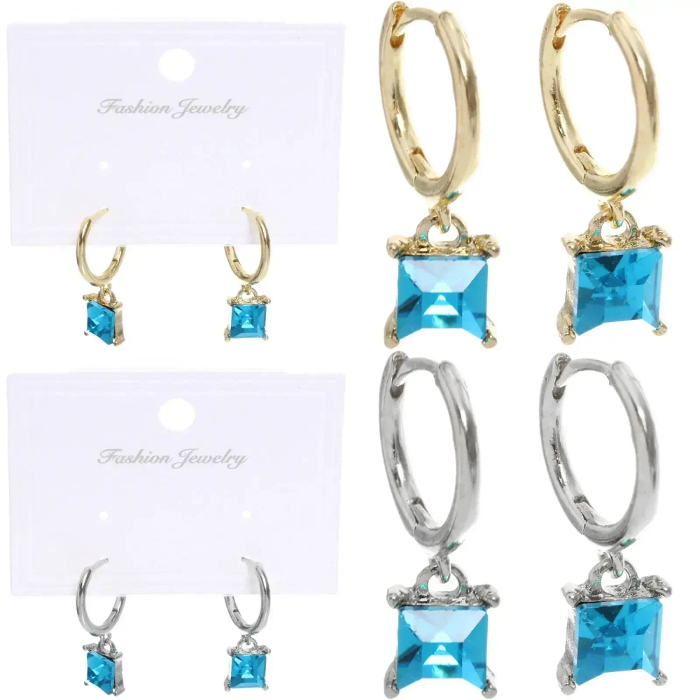 Серьги из гиппоалергенного сплава «ЛАТТИ», аквамарин, цвет серебро и золото, 2,5см