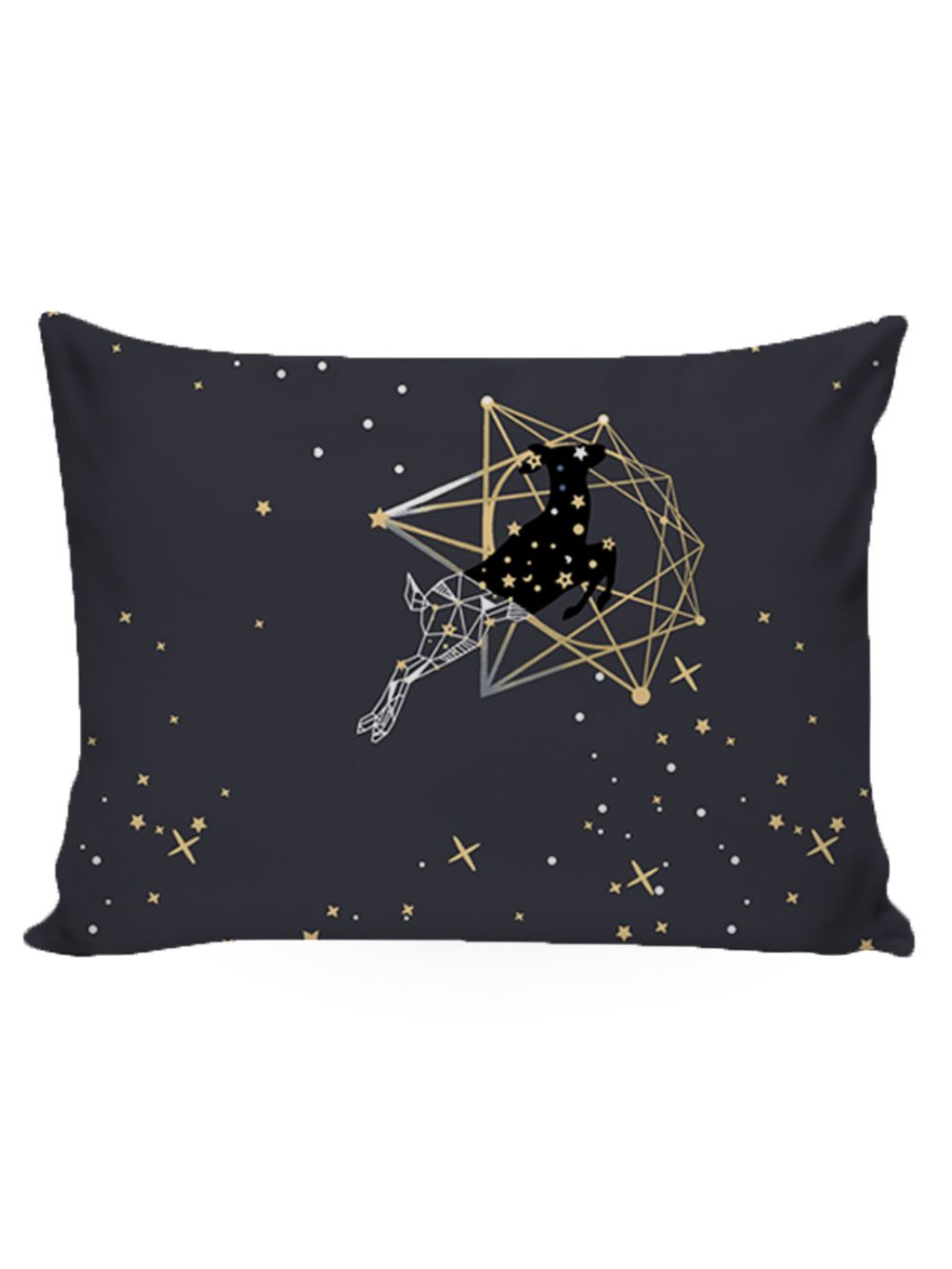 Семейный комплект постельного белья Simple House "Звездный олень", полисатин, молния, 2 пододеяльника 145х215 см, 2шт Наволочка 50х70 см 2 шт Простынь на резинке 160х200 см